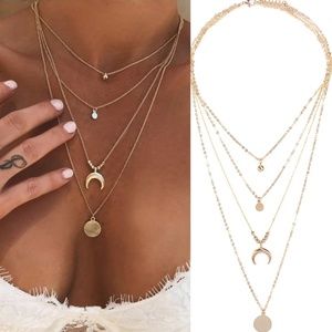 Jewelry - Multilayer Crescent Moon Boho Pendant Necklace Jewelry - Multilayer Crescent Moon Boho Pendant Necklace